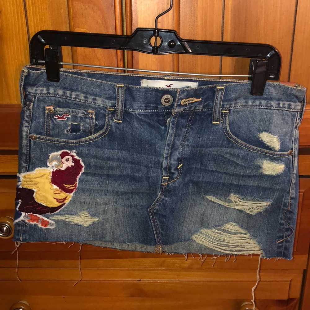 Hollister denim mini skirt